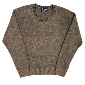INGO Knitwear Canada Alpaca Wool V-Neck Knit Sweater Made in Peru Medium
